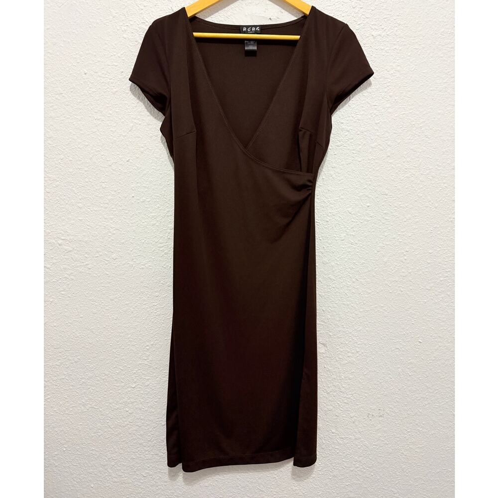 vintage y2k bcbg brown dress midi dress classic office siren glam going out